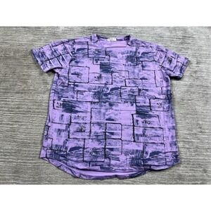 YININF Top Womens Medium Purple Short Sleeve Cotton Blend Shirt Tee